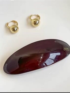 Burgundy Oval Hair Barrette